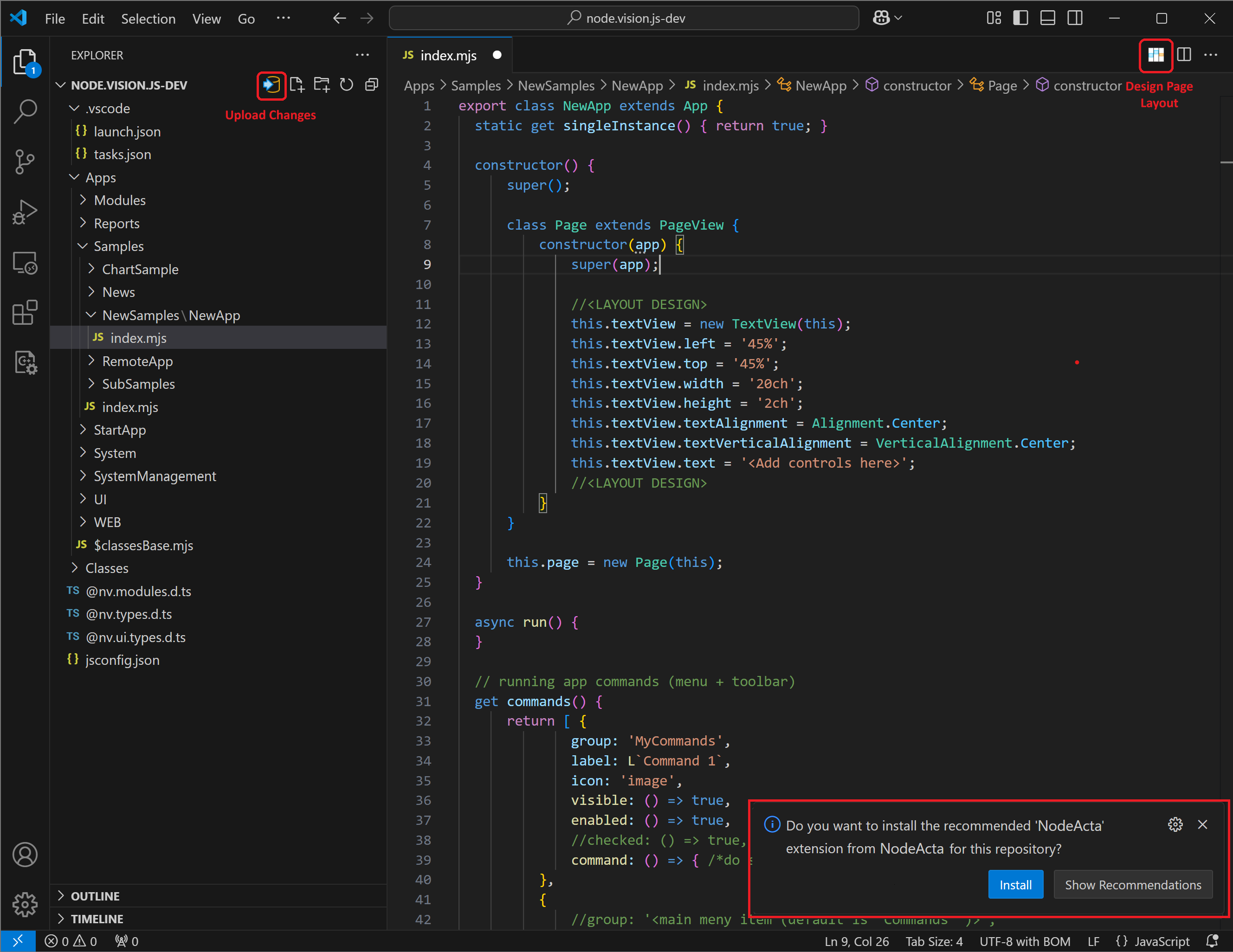 Edit New Application in VS Code